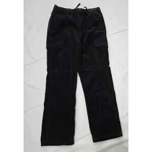 Abercrombie & Fitch Boys Black Corduroy Casual Pants Size 15/16 Elastic Waist